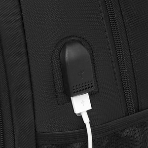 Laptop <b>Backpack</b> <b>Waterproof</b> With USB Charging Port For Business Travel Men's Casual Solid Color Black Blue Gray WZ-6607 - Product Image 3