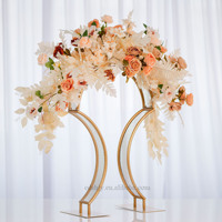 Support floral en fer de haute qualité, style rétro doré, pour décoration centrale de table de mariage et d'événements