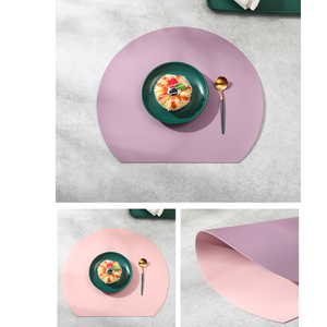 Set de table en cuir PU, set de table unique pour salle à manger, set de table rond de haute qualité - Product Image 4