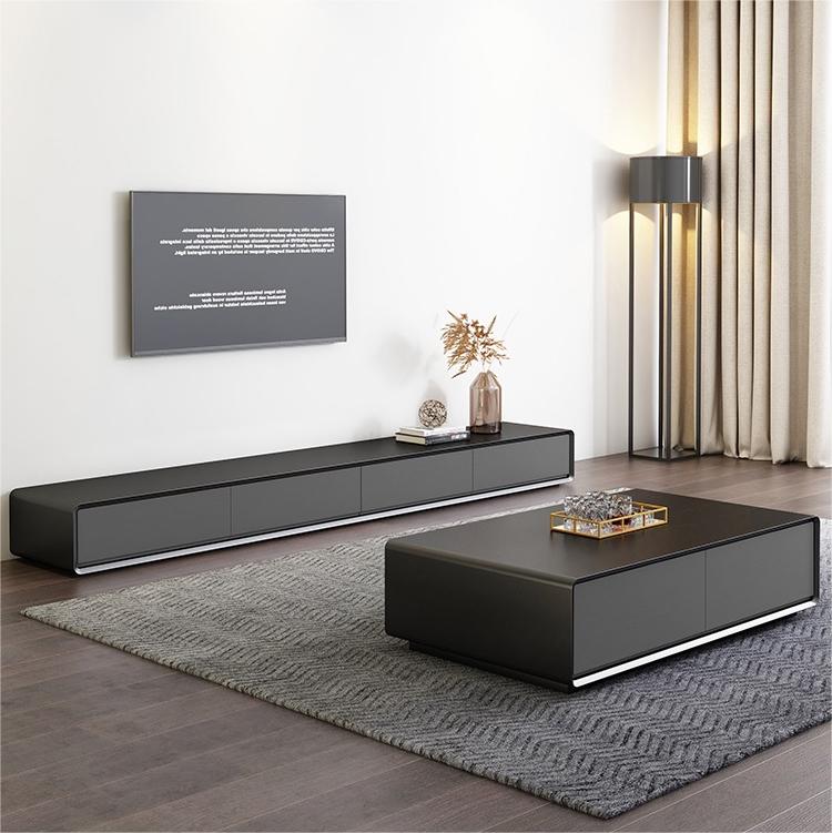 Simple Home Indoor Wooden Furniture Wholesale Modern Coffee Table Set Television Wooden Luxury Media Console TV Stand