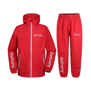 <span class=keywords><strong>Veste</strong></span> de <span class=keywords><strong>pluie</strong></span> imperméable à col montant fin et enduit, uniforme de travail pour les livreurs et les cyclistes, avec logo personnalisé - Product Image 2