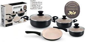 Juego de 6 Ollas de Cocina con Tapas de Vidrio, Asas de Baquelita, Aptas para Lavavajillas y Horno, para Estufas de Gas e Inducción, Juego de Utensilios de Cocina de Cerámica - Product Image 5