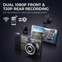 Caméra de tableau de bord Full HD 5 pouces pour camion, neuve, avec double objectif, enregistreur vidéo IPS, Wi-Fi intégré, écran tactile, garantie 1 an
