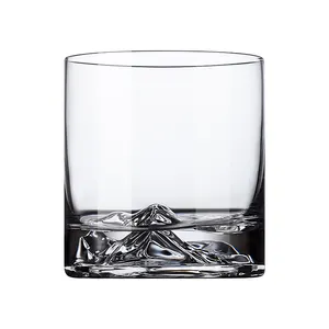 2024 Hot Hand Blown Clear Crystal Traditional Cylinder Whisky Glass With Bottom