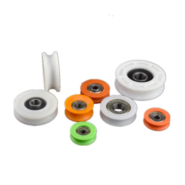 Rolo de plástico/de nylon/pom, rolo para porta de deslizar/rolamento/roda/polia/folhas roladoras de porta rollerid 8mm,