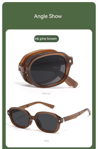 Gafas de sol plegables CAT-eye Trend, gafas de sol portátiles, protección UV ovalada, sombreado, fotografía, gafas de lujo, gafas antiluz negras - Product Image 5