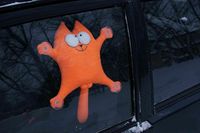 Cadeaux amusants d'accessoires de voiture personnalisés pour animaux, jouet en peluche doux en peluche, chat Simons
