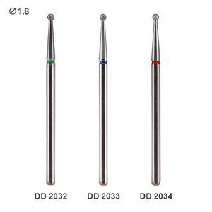 100 pz/scatola 12 pz/scatola Manicure sfera rotonda diamante punte per unghie cuticola russo laboratorio dentale diamante frese rotanti 2.35mm 3/32" - Product Image 4