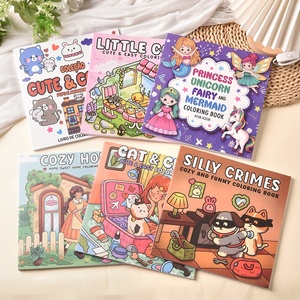 Livres de <span class=keywords><strong>coloriage</strong></span> transfrontaliers en stock pour adultes et adolescents, avec des personnages d'animaux mignons, faciles à utiliser, en papier double-adhésif carré - Product Image 1