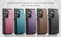 Étui en cuir Caseme C22 avec porte-cartes pour Samsung Galaxy S26 Plus Ultra A15 A16 5G A17 A36 A37 A56 A57, coque arrière avec béquille