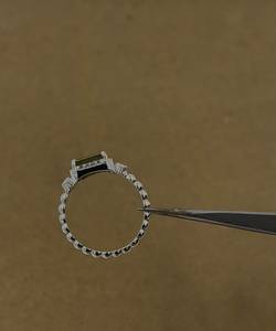 Vintage <b>Emerald</b> Cut Peridot Gemstone <b>Ring</b> for Women 925 <b>Silver</b> Rhodium Plated Halo Diamond Engagement Natural Stone - Product Image 4