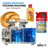 Machine d'emballage automatique pour sachets préformés de pâte de chocolat, de mayonnaise et de beurre de cacahuètes