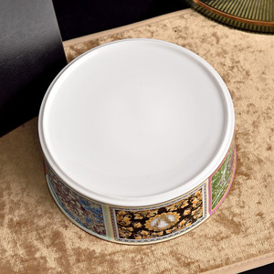 Luxury Baroque Floral Porcelain Bowl <b>Large</b> Gold Trim Ceramic Serving Bowl for Home Dinner Party Decor With <b>Gift</b> <b>Box</b> - Product Image 4