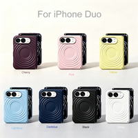 Nouvelle coque de téléphone magnétique en silicone liquide à motif vague pour iPhone, protection de charnière double, antichoc, LZ320