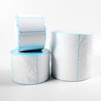 Etiquetas Adhesivas en Blanco, Etiquetas de Código de Barras con Revestimiento, Rollo de Etiquetas Térmicas Impermeables de 75*50mm para Supermercado