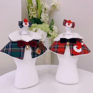 A cuadros Navidad perro Bandana Collar mascota chal Collar horquilla conjunto cachorro Bichon caniche accesorios incluye bufanda perro de calidad - Product Image 6