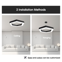 Luminaire linéaire LED à économie d'énergie, abat-jour triangulaire, carré, hexagonal, en fer, pour bureau, salle de sport, supermarché, éclairage industriel