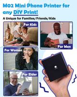 Printer saku Printer kecil Thermal portabel, mesin cetak foto Mini, Printer catatan lengket untuk catatan/hadiah/jurnal/perencanaan