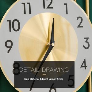 Pendentif de montre de feuille de Ginkgo en fer <span class=keywords><strong>l</strong></span>éger de style chinois moderne créatif nouvelle maison horloge <span class=keywords><strong>à</strong></span> quartz d'art simple pour le salon en métal - Product Image 5