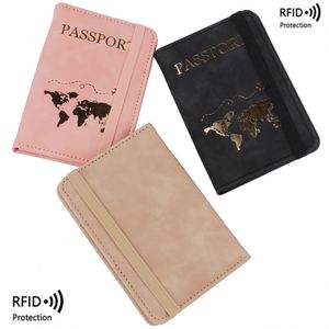 Étui de protection en cuir PU avec logo gaufré, blocage RFID pour cartes bancaires/Visa, cartes d'identité et passeports - Product Image 2
