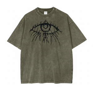 เสื้อยืดโชว์ไหล่โอเวอร์ไซส์สำหรับผู้ชายผ้าคอตตอนซักซิลค์สกรีนผ้าฝ้าย100% พิมพ์ลายเฮฟวีเวตผ้าถัก - Product Image 1