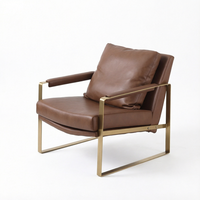 Fauteuil inclinable moderne en cuir PU marron pour salon, appartement, villa et hôtel