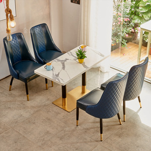 Basit satış Modern ışık lüks deri demir katı ahşap dayanıklı ticari yemek restoran masa sandalye seti arkalığı Jiangxi - Product Image 3