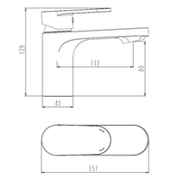 Robinet de lavabo moderne en laiton monotrou Nouveau mitigeur de lavabo à poignée unique Robinet moderne en laiton chromé Robinet de lavabo