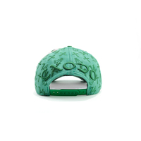 Gorra de béisbol de gamuza verde de lujo con bordado cruzado estilo High Street, gorra snapback ajustable vintage desgastada para hombre y mujer, gorra trucker