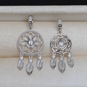 Colgante de Plata S925 con Borla para Mujer, Colgante para el Cabello con 7-9 Perlas, Accesorios de Joyería DIY, Soporte Vacío, Producto Semiacabado - Product Image 1