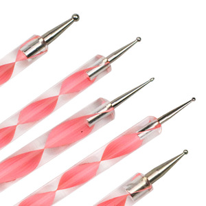 Ensemble d'outils pour l'art des ongles en métal, 5 pièces, stylos à points acryliques, kit de sélection de fleurs et de strass pour la décoration de la manucure - Product Image 2