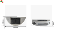 Panneau solaire à coque en aluminium avec 6 LED, clous de signalisation routière semi-lune étanches à montage mural, produits d'avertissement de circulation