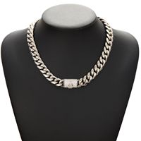 Colliers de mode LEPAI en gros pour hommes, chaîne cubaine en acier inoxydable avec boucle à rabat 26 lettres, style hip-hop, pour hommes OEM ODM