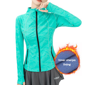 Slim Fit Zip-Up Sports Hoodie Built With Quick Dry Fabric And Camo <b>Print</b> Trim For Hiking By Women - Product Image 2