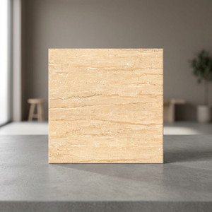 Azulejos de Porcelana Brillante Dyna Marfil de 600x600 mm, Aspecto de Mármol Beige, para Pisos Interiores de Lujo - Product Image 1