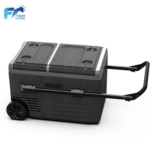 Réfrigérateur-congélateur de voiture 55 litres avec roues, alimenté par batterie, double zone, mini-réfrigérateur portable moderne - Product Image 1