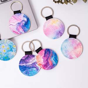 Custom Shape Festival Promotion <b>Gifts</b> Keyring Wholesale Sublimation White Blank Pu Leather Hanging Ornament Decoration Keychain - Product Image 5