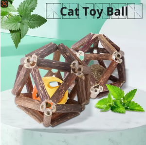 Actinidia Polygama respetuoso con el medio ambiente, palo Molar de hierba gatera, estilo clásico de dibujos animados, juguete interactivo para mascotas con bola de campana para gatos y perros - Product Image 5
