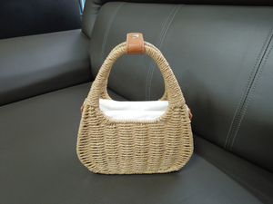 Borsa da <span class=keywords><strong>donna</strong></span> estiva da spiaggia borsa da Shopping fatta a mano in paglia borsa da viaggio in paglia mini borsa - Product Image 5