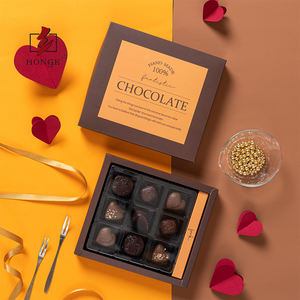 HonGe Custom Design Chocolate Box Gift Folding Box with Plastic <strong>Tray</strong> for Chocolate <strong>Candy</strong> Biscuits Box Gift Packaging - Product Image 2