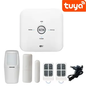 Tuya Bộ Hệ Thống Báo Động An Ninh Nhà Thông Minh WIFI GSM Bao Gồm Cảm Biến Chuyển Động PIR Cảm Biến Cửa Sổ Hỗ Trợ Alexa Google