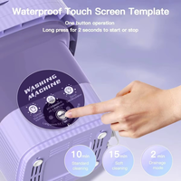 Machine à laver domestique portable pliable semi-automatique en plastique la plus vendue, capacité 9L, écran tactile