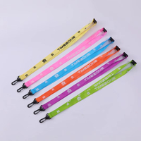 Tali Gantungan ID Card Ramah Lingkungan Bahan Polyester Nylon Satin Jacquard dengan Pengait Lebar, Logo Custom Sablon Sutra, Universal untuk Ulang Tahun