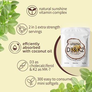 Lifeforn minyak kelapa berbasis 10,000 IU + 200 <span class=keywords><strong>mcg</strong></span> <span class=keywords><strong>Vitamin</strong></span> D3 + k2 Softgel Capsule suplemen kesehatan - Product Image 3