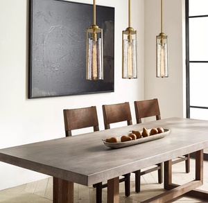 Mesa de cena de cristal francés, Vintage luz colgante, iluminación colgante de latón macizo, colgante de cilindro Arpege, candelabro de cristal moderno - Product Image 5