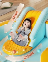 Jardin, jardin, arrière-cour, adultes, salon, enfants, jeux d'eau, piscine gonflable avec toboggan