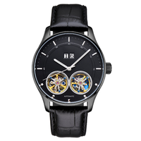 Montres mécaniques lumineuses à double tourbillon de style calendrier, en acier, pour entreprise, conçues et produites en usine, pour marque privée