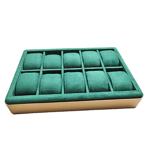 Stock High End MDF Wood With Metal <strong>Cushion</strong> Suede Jewelry <strong>Tray</strong> for Watch Display - Product Image 2