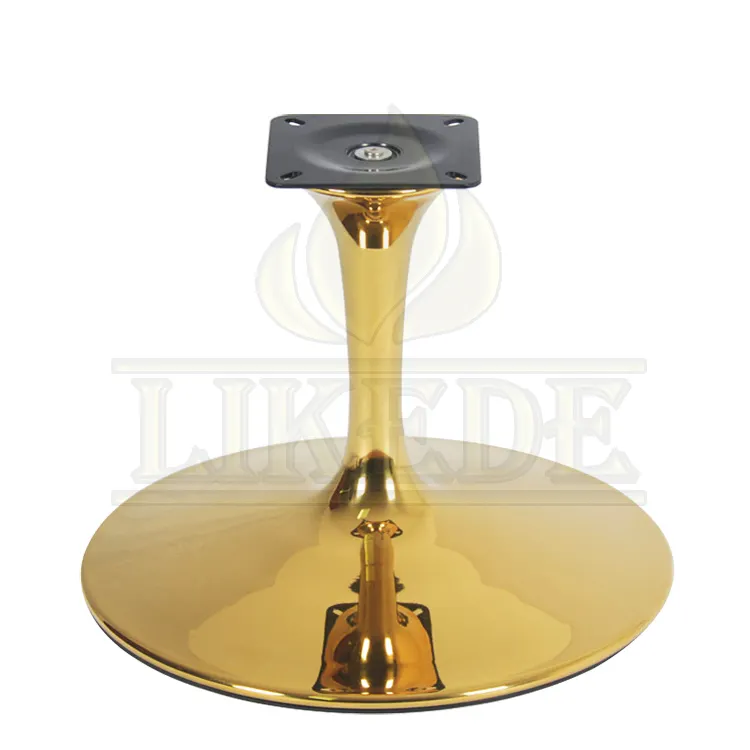 Trompet Tulp Gouden Ronde Stoel Been 304 # Roestvrij Stalen Stoel Been Glanzend Titanium Goud Stoel Base