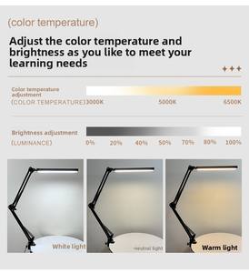 Lampe de bureau moderne pour <span class=keywords><strong>architecte</strong></span> avec pince flexible, lumière LED protectrice pour les yeux, gradation progressive, éclairage réglable de luxe pour table et bureau - Product Image 5